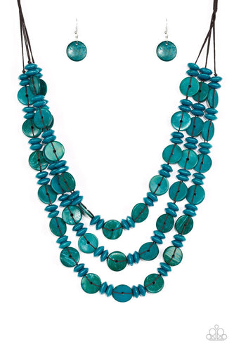 Barbados Bopper - Blue Necklace - Paparazzi - Dare2bdazzlin N Jewelry