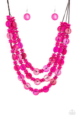 Barbados Bopper - Pink Necklace - Paparazzi - Dare2bdazzlin N Jewelry