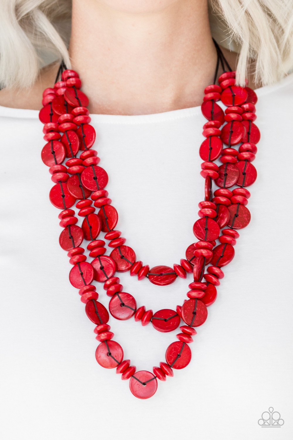 Barbados Bopper - Red Necklace - Paparazzi - Dare2bdazzlin N Jewelry