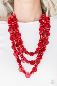 Barbados Bopper - Red Necklace - Paparazzi - Dare2bdazzlin N Jewelry