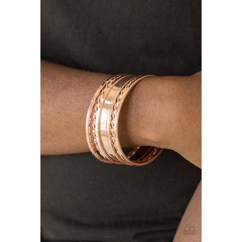 Basic Blend - Rose Gold Bracelet - Paparazzi - Dare2bdazzlin N Jewelry
