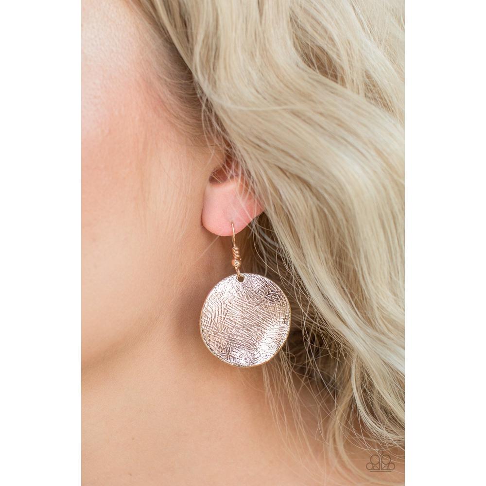 Basic Bravado - Rose Gold Earrings - Paparazzi - Dare2bdazzlin N Jewelry