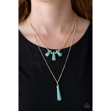 Load image into Gallery viewer, Basic Groundwork Turquoise and Gold Necklace - Paparazzi - Dare2bdazzlin N Jewelry
