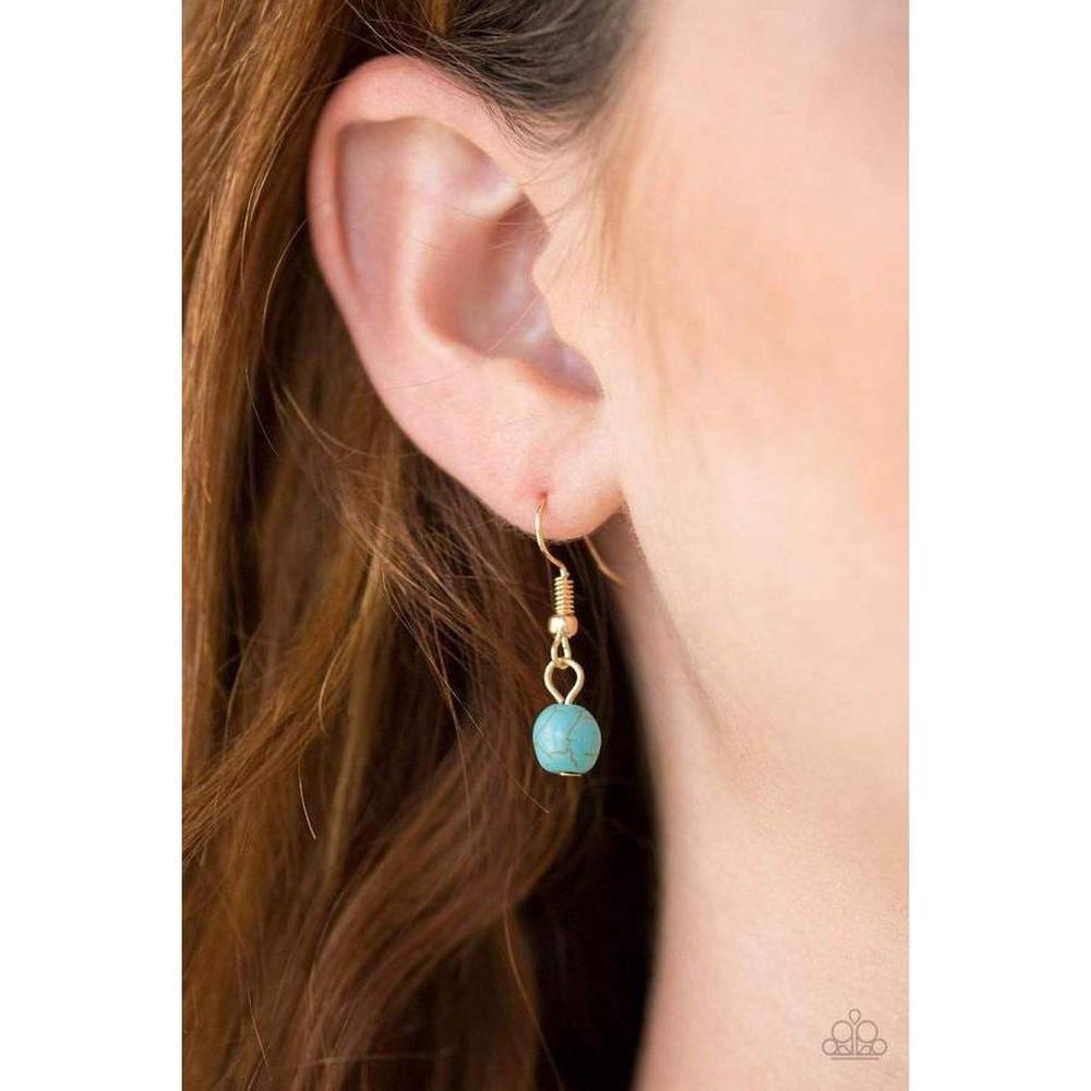 Basic Groundwork Turquoise and Gold Necklace - Paparazzi - Dare2bdazzlin N Jewelry