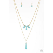 Load image into Gallery viewer, Basic Groundwork Turquoise and Gold Necklace - Paparazzi - Dare2bdazzlin N Jewelry
