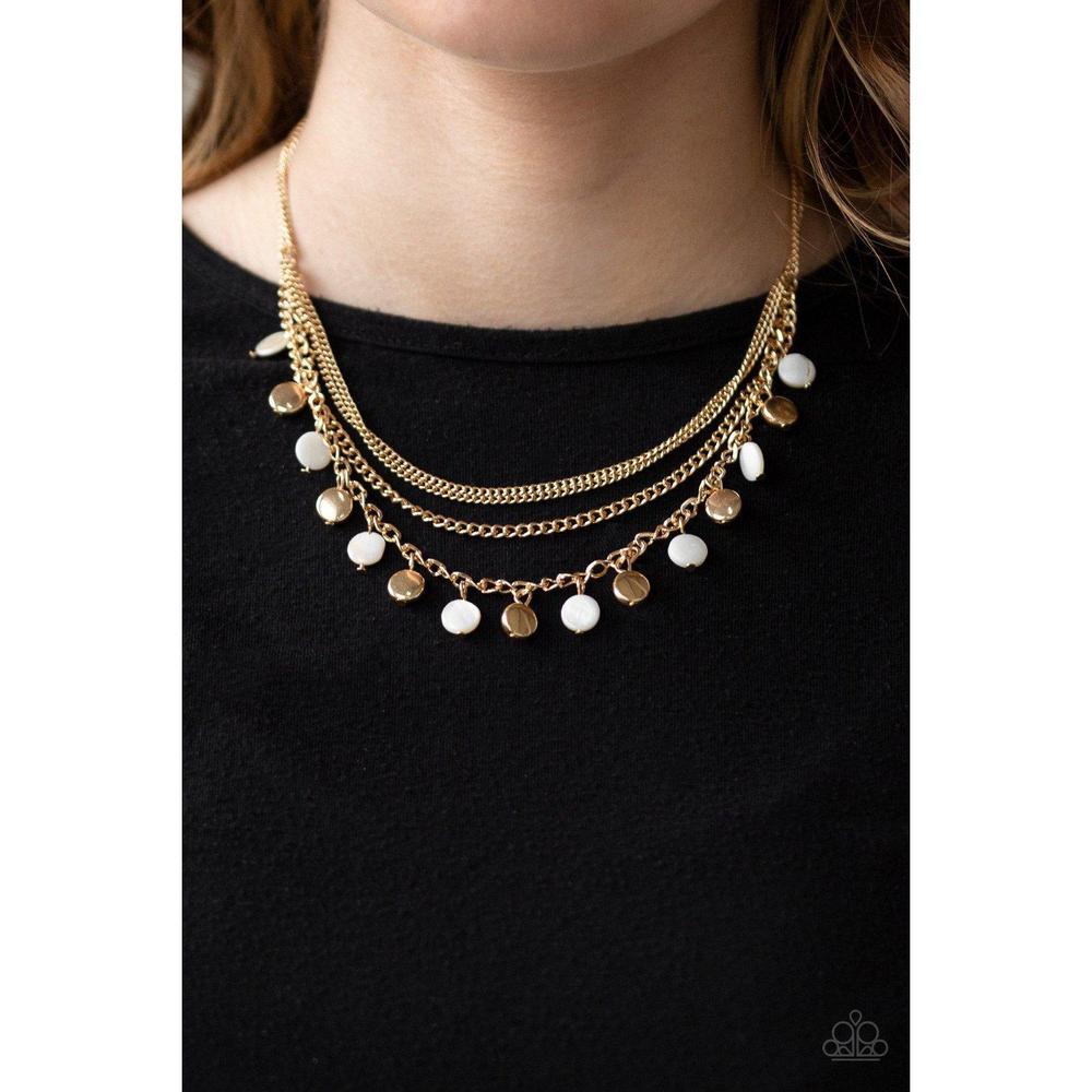 Beach Flavor - Gold Necklace - Paparazzi - Dare2bdazzlin N Jewelry