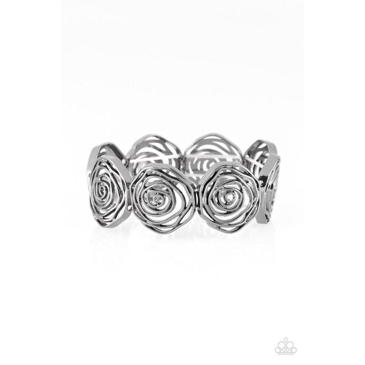 Beat Around The ROSEBUSH - Black Bracelet - Paparazzi - Dare2bdazzlin N Jewelry