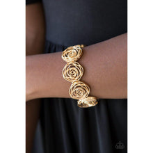 Load image into Gallery viewer, Beat Around The ROSEBUSH - Gold Bracelet - Paparazzi - Dare2bdazzlin N Jewelry
