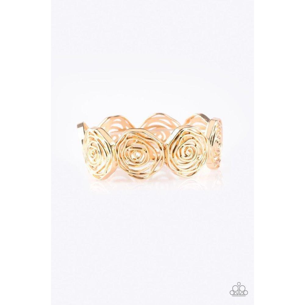 Beat Around The ROSEBUSH - Gold Bracelet - Paparazzi - Dare2bdazzlin N Jewelry