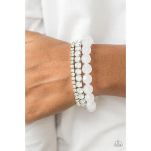 Beautiful Bravado - White Bracelet - Paparazzi - Dare2bdazzlin N Jewelry