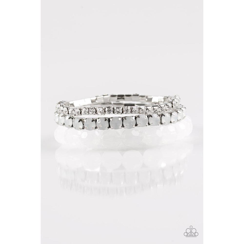 Beautiful Bravado - White Bracelet - Paparazzi - Dare2bdazzlin N Jewelry
