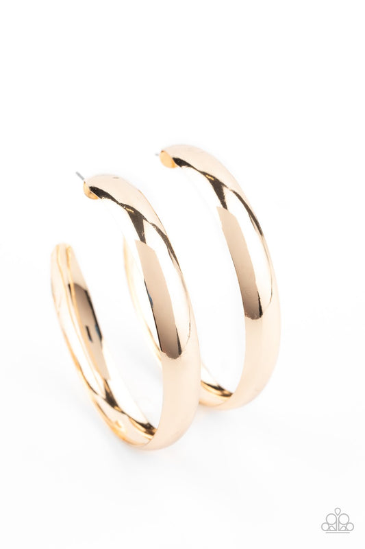 BEVEL In It - Gold Earring - Paparazzi - Dare2bdazzlin N Jewelry