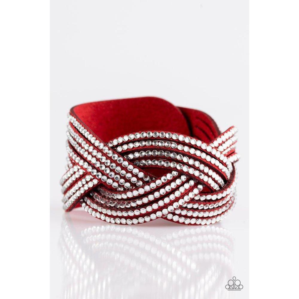 Big City Shimmer - Red Bracelet - Paparazzi - Dare2bdazzlin N Jewelry