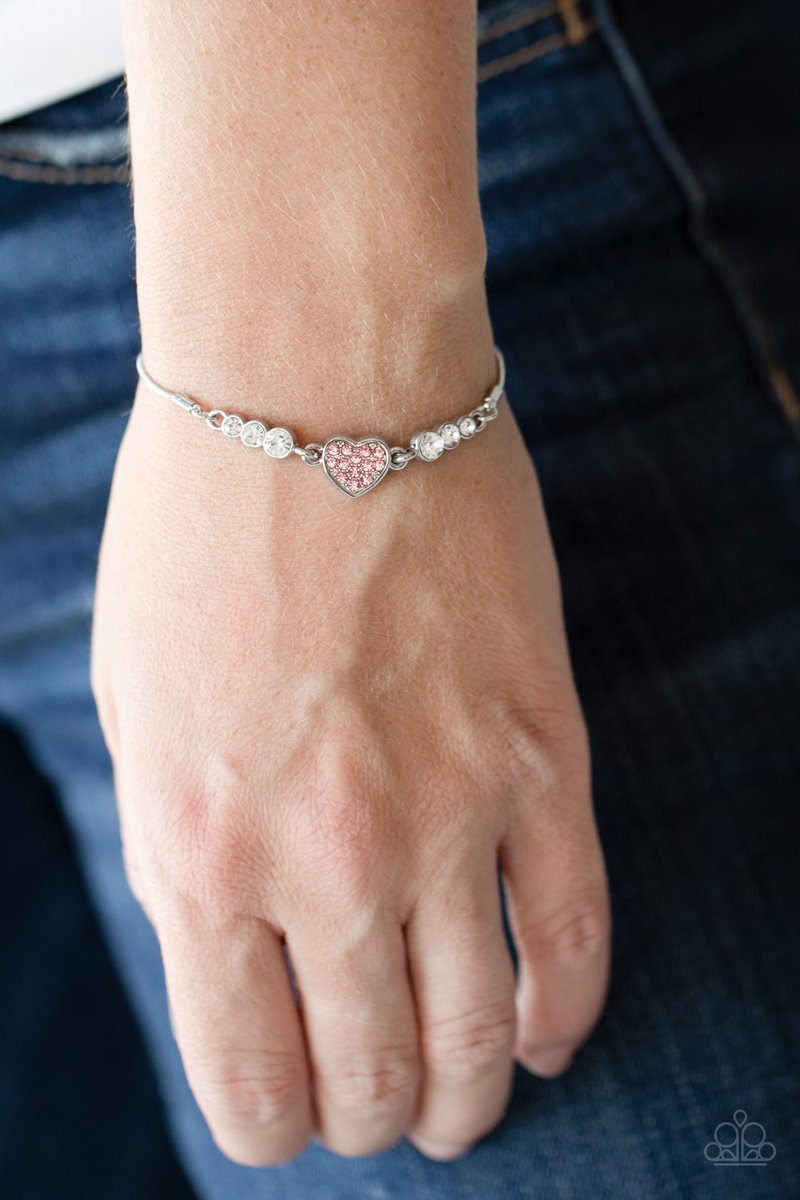 Big-Hearted Beam Pink Bracelet - Paparazzi - Dare2bdazzlin N Jewelry