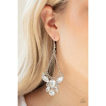 Load image into Gallery viewer, Bling Bouquets White Earrings - Paparazzi - Dare2bdazzlin N Jewelry

