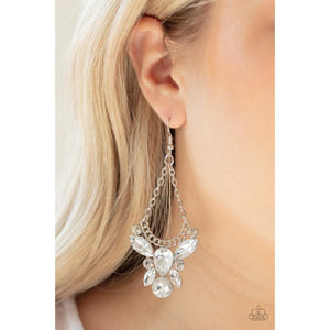 Bling Bouquets White Earrings - Paparazzi - Dare2bdazzlin N Jewelry