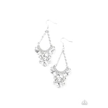 Load image into Gallery viewer, Bling Bouquets White Earrings - Paparazzi - Dare2bdazzlin N Jewelry
