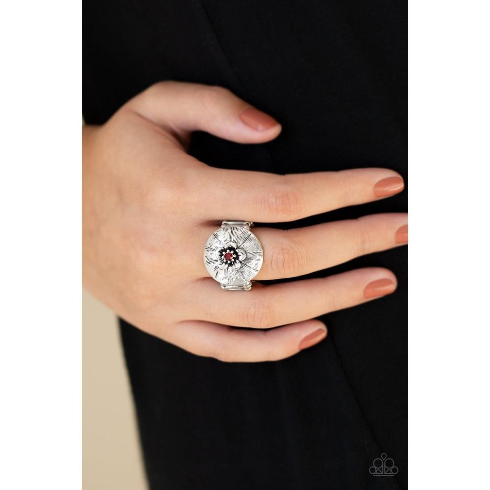 Blooming Beach Party Red Ring - Paparazzi - Dare2bdazzlin N Jewelry