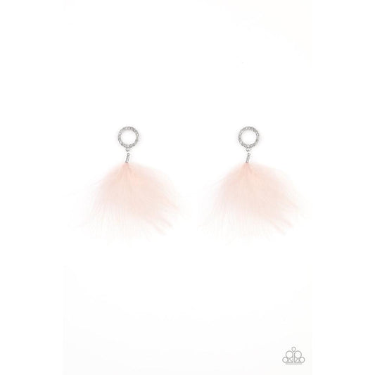 BOA Down Pink Post Earring - Paparazzi - Dare2bdazzlin N Jewelry