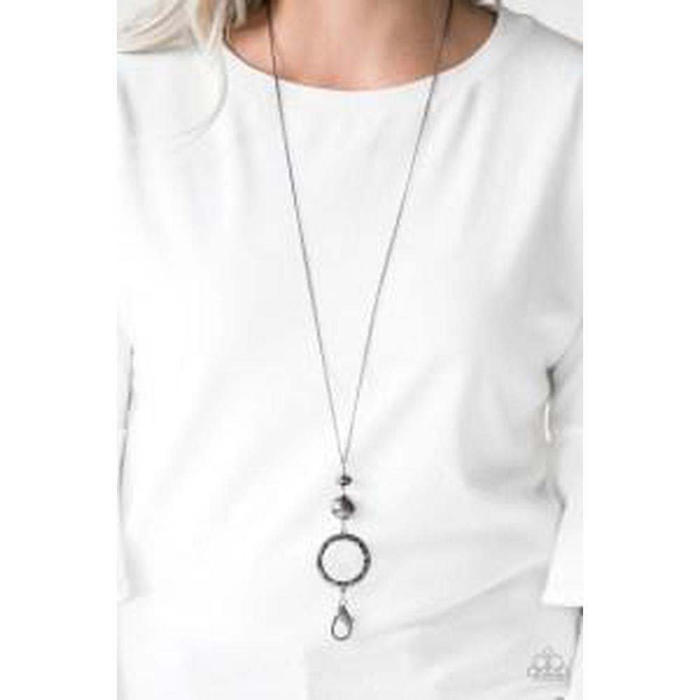Bold Balancing Act - Black Lanyard Necklace - Paparazzi - Dare2bdazzlin N Jewelry