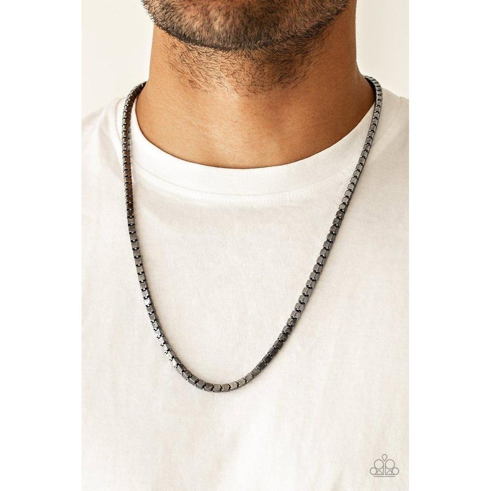Boxed In Black Necklace - Paparazzi - Dare2bdazzlin N Jewelry