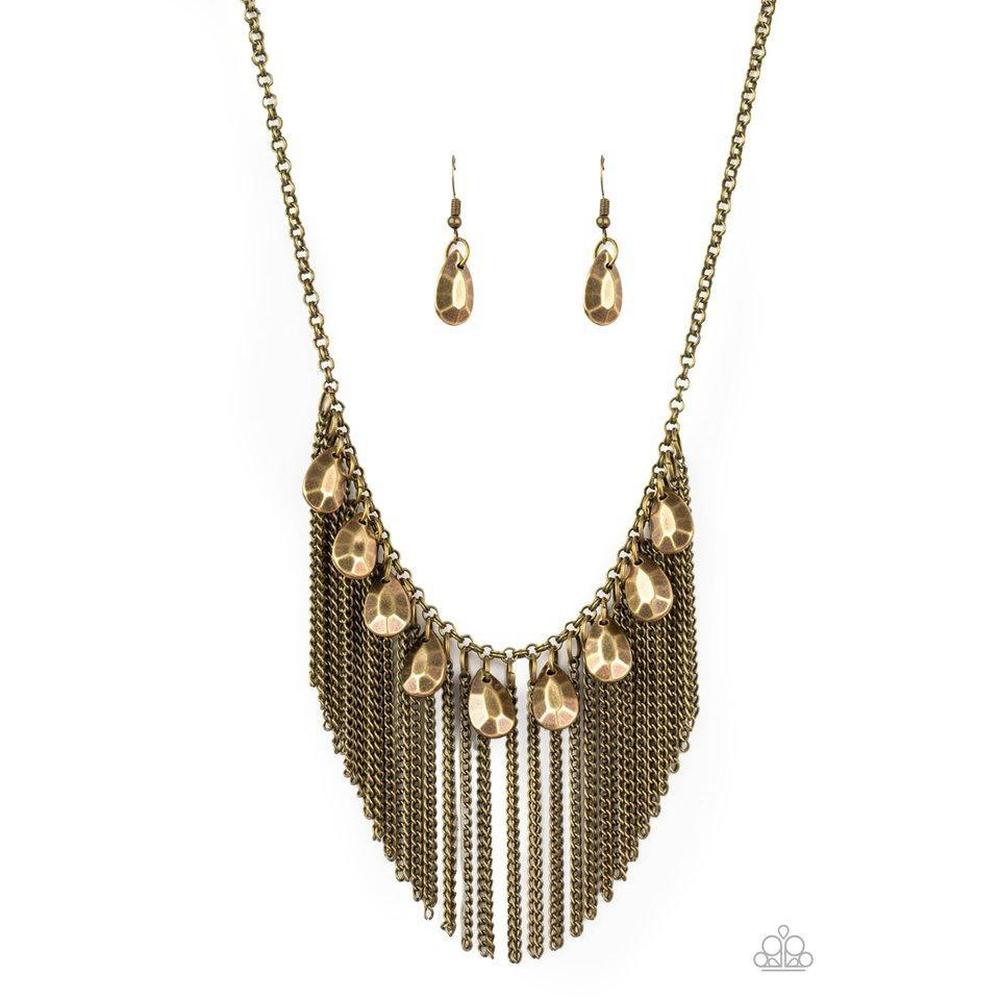 Bragging Rights Brass Necklace - Paparazzi - Dare2bdazzlin N Jewelry