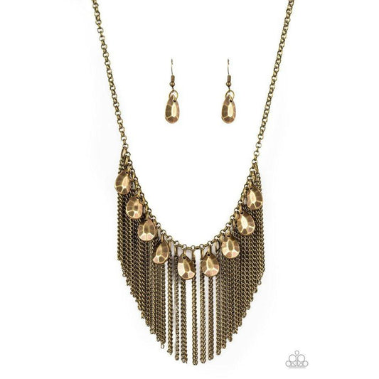 Bragging Rights Brass Necklace - Paparazzi - Dare2bdazzlin N Jewelry
