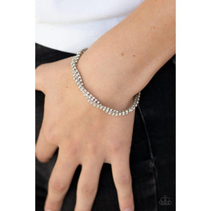 Braided Twilight - White Bracelet - Paparazzi - Dare2bdazzlin N Jewelry