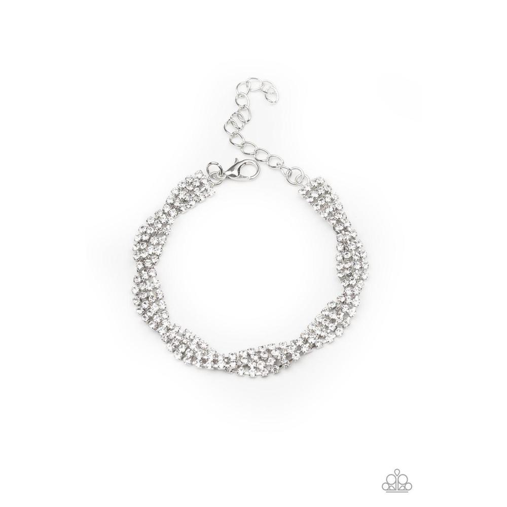 Braided Twilight - White Bracelet - Paparazzi - Dare2bdazzlin N Jewelry