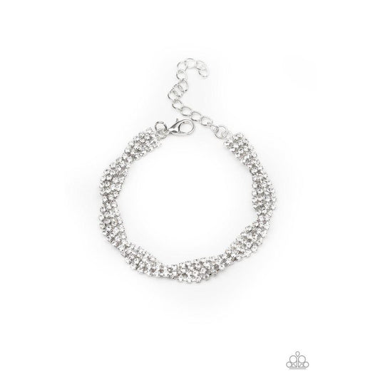 Braided Twilight - White Bracelet - Paparazzi - Dare2bdazzlin N Jewelry