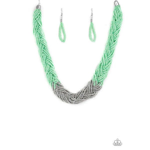 Brazillian Brillance Green Necklace - Paparazzi - Dare2bdazzlin N Jewelry