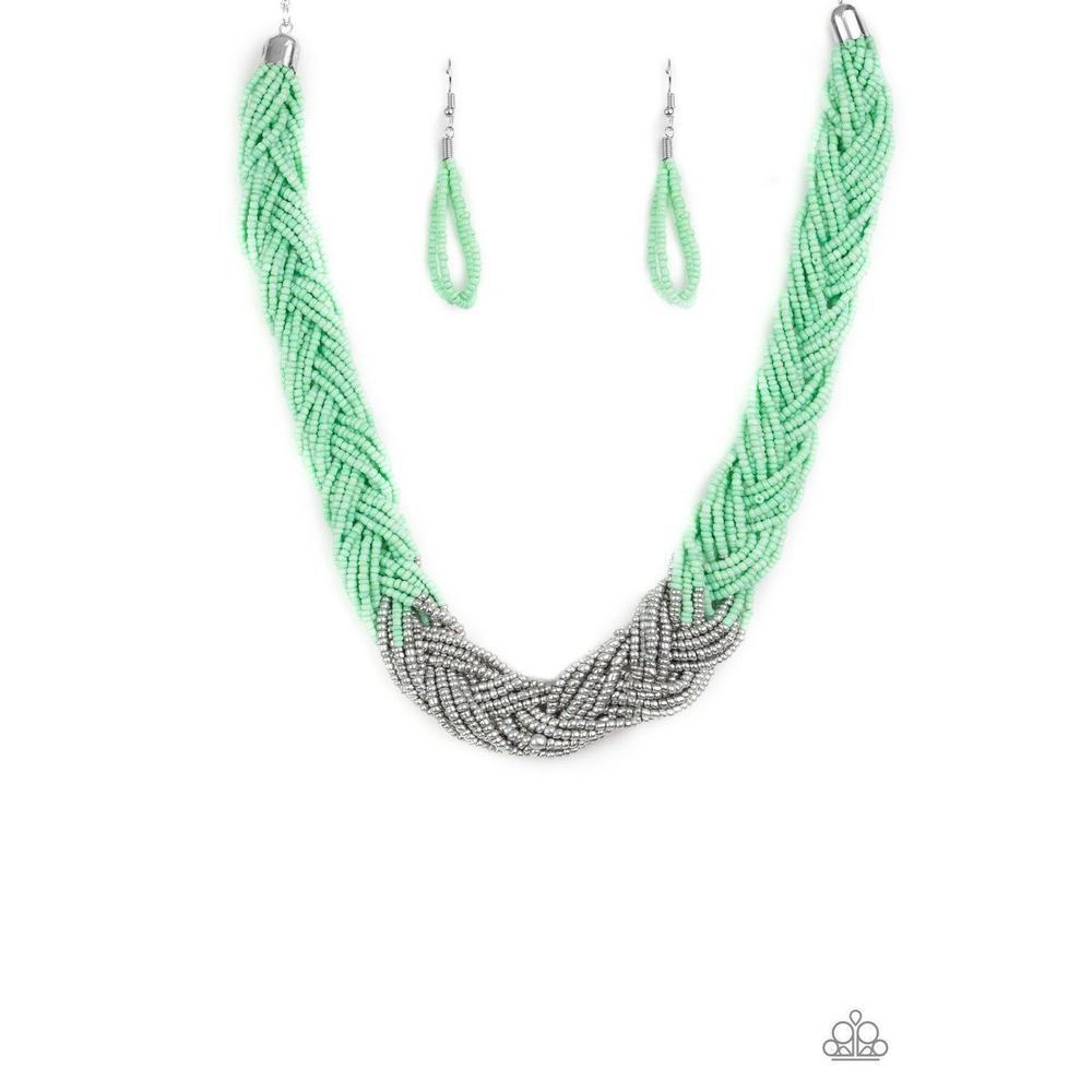 Brazillian Brillance Green Necklace - Paparazzi - Dare2bdazzlin N Jewelry