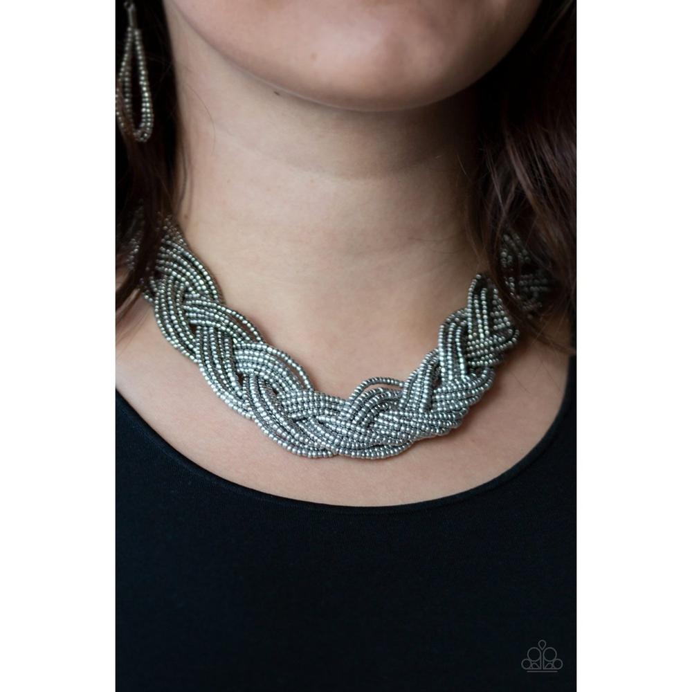 Brazillian Brillance Silver Necklace - Paparazzi - Dare2bdazzlin N Jewelry