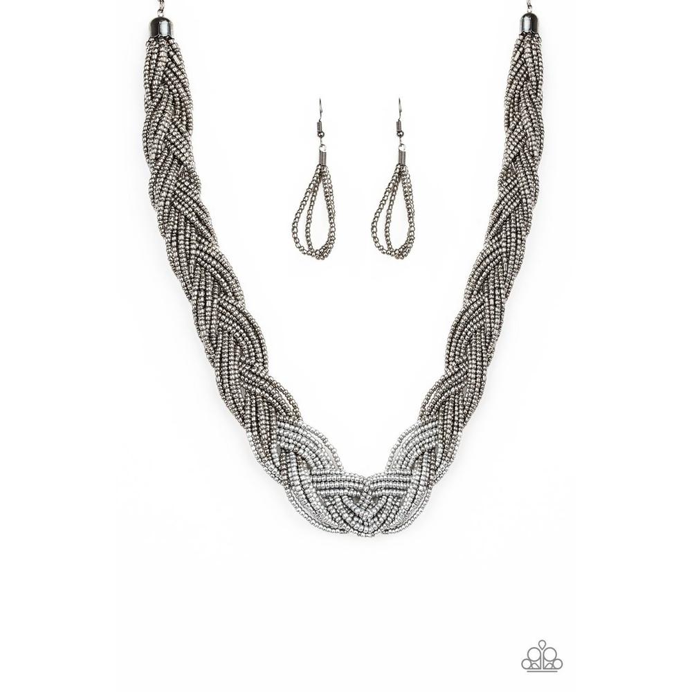 Brazillian Brillance Silver Necklace - Paparazzi - Dare2bdazzlin N Jewelry