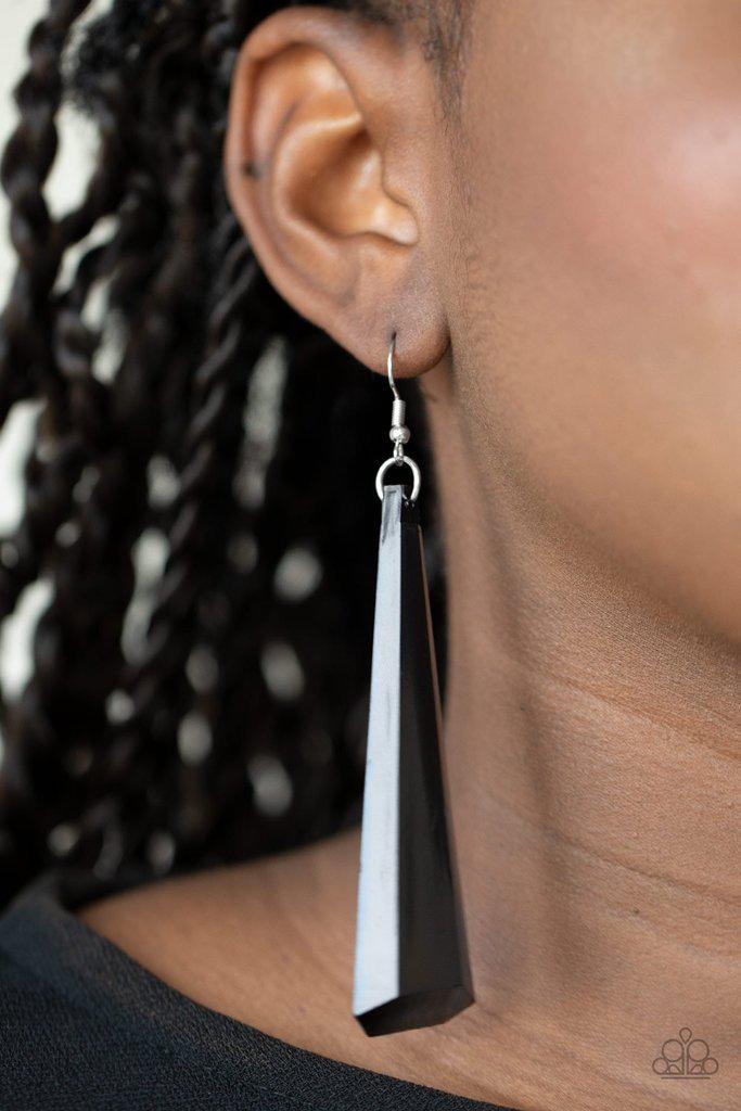 Break The Ice Black Earring - Paparazzi - Dare2bdazzlin N Jewelry