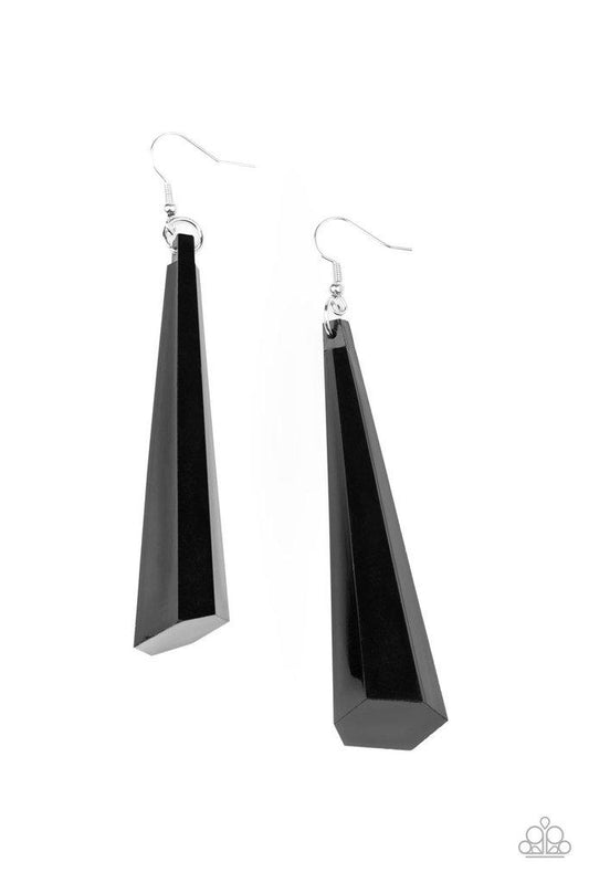 Break The Ice Black Earring - Paparazzi - Dare2bdazzlin N Jewelry