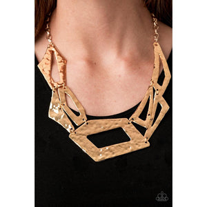 Break The Mold - Gold Necklace - Paparazzi - Dare2bdazzlin N Jewelry