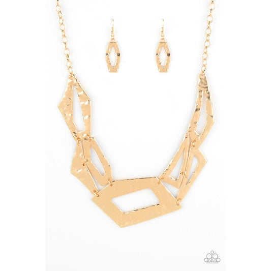 Break The Mold - Gold Necklace - Paparazzi - Dare2bdazzlin N Jewelry