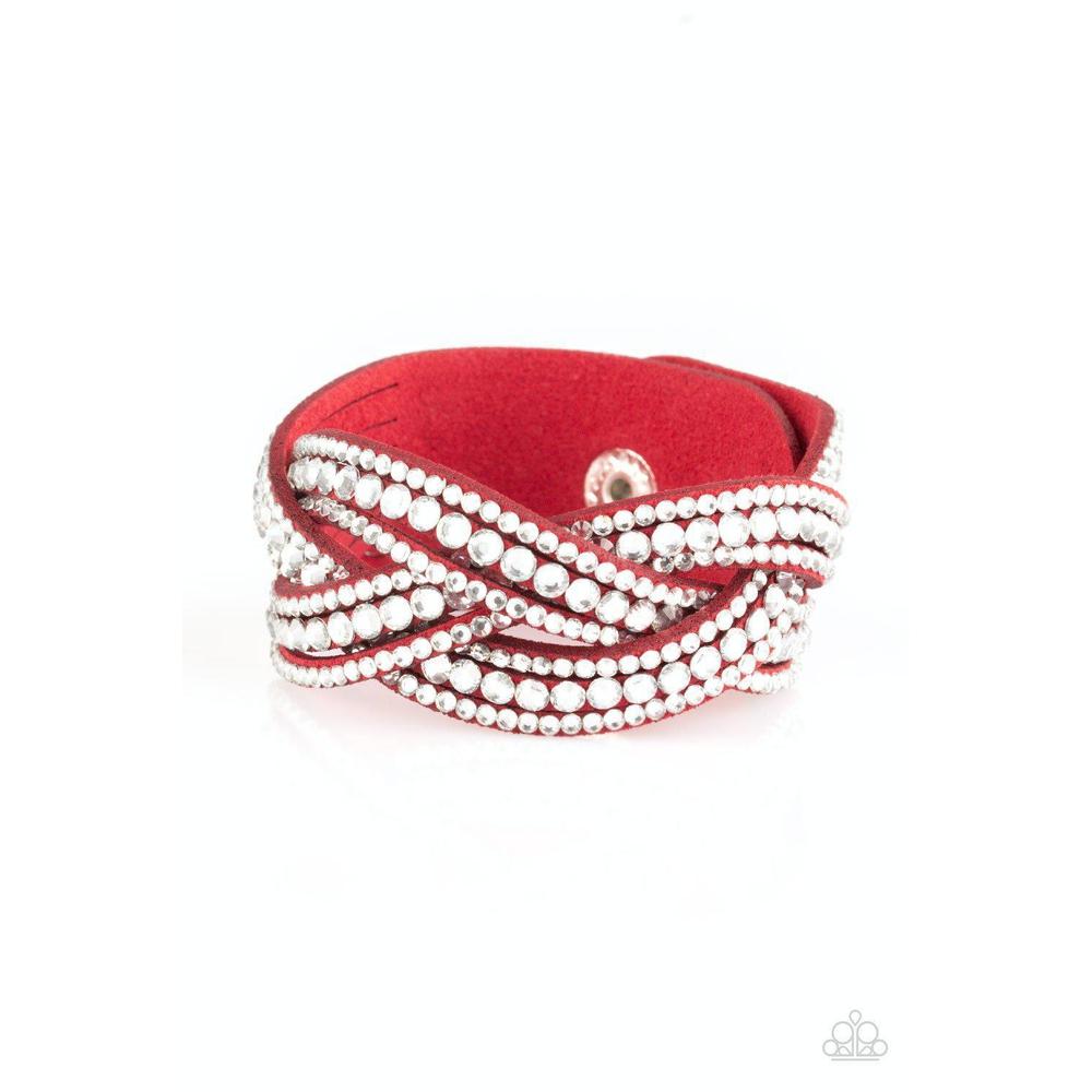 Bring on The Bling Red Bracelet - Paparazzi - Dare2bdazzlin N Jewelry