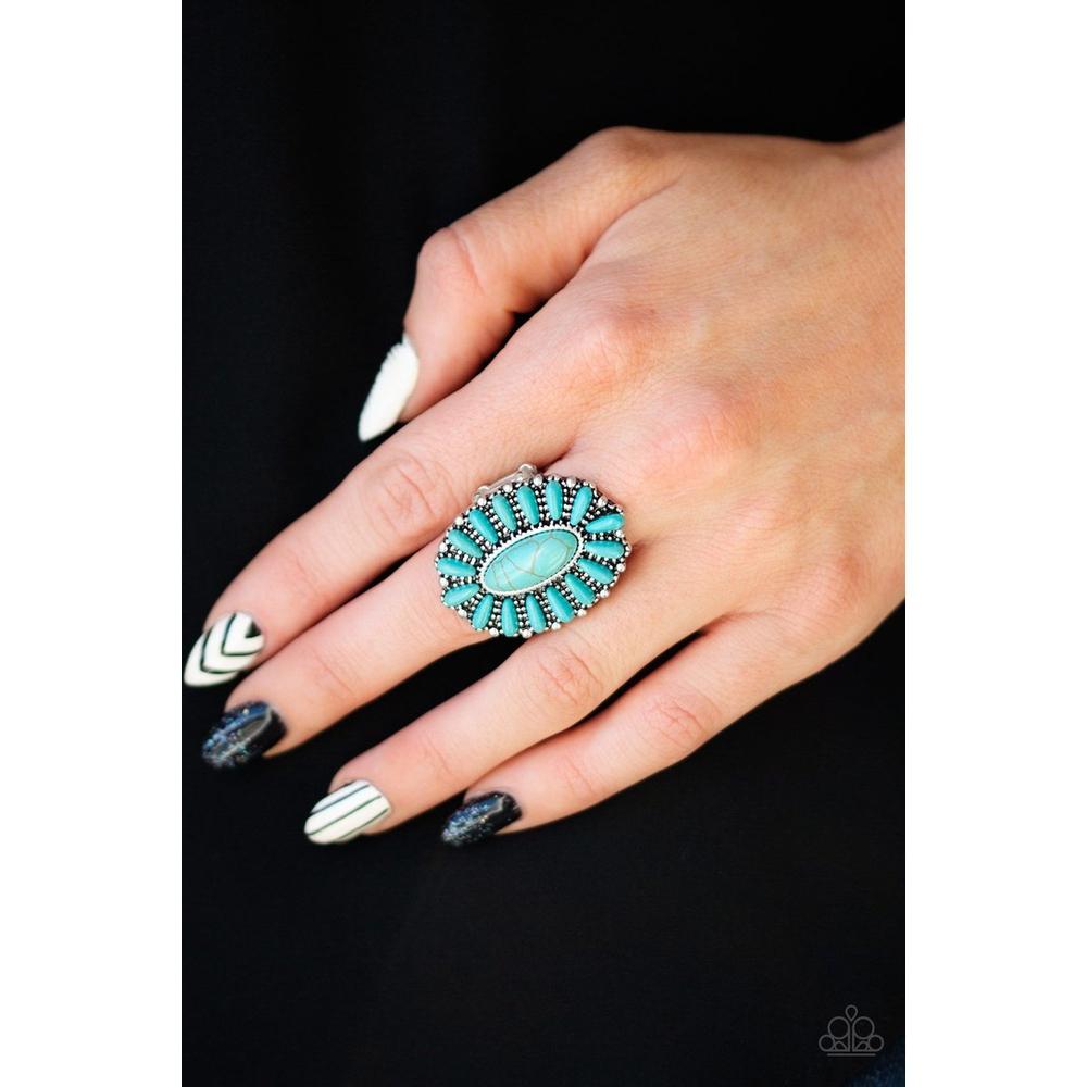 Cactus Cabana Blue Ring - Paparazzi - Dare2bdazzlin N Jewelry