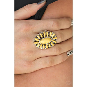 Cactus Cabana Yellow Ring - Paparazzi - Dare2bdazzlin N Jewelry