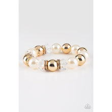 Load image into Gallery viewer, Camera Chic Gold/White Bracelet - Paparazzi - Dare2bdazzlin N Jewelry
