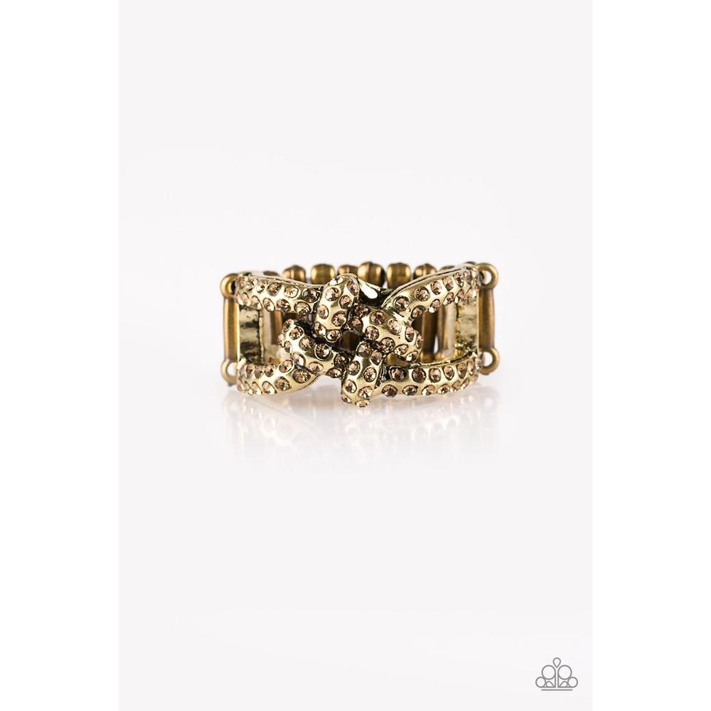 Can Only Go UPSCALE From Here Brass Ring - Paparazzi - Dare2bdazzlin N Jewelry