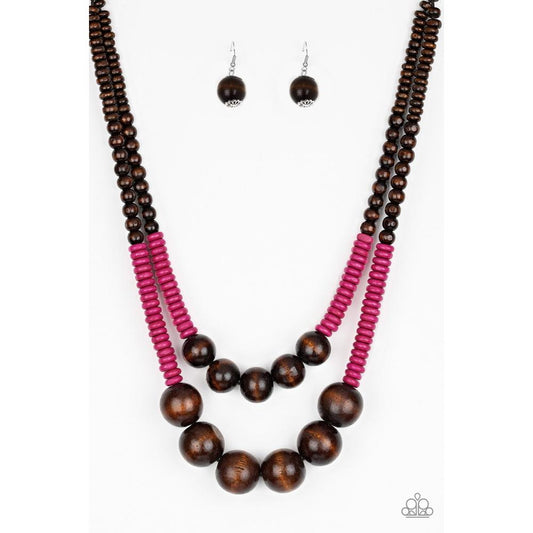Cancun Cast Away - Pink Necklace - Paparazzi - Dare2bdazzlin N Jewelry