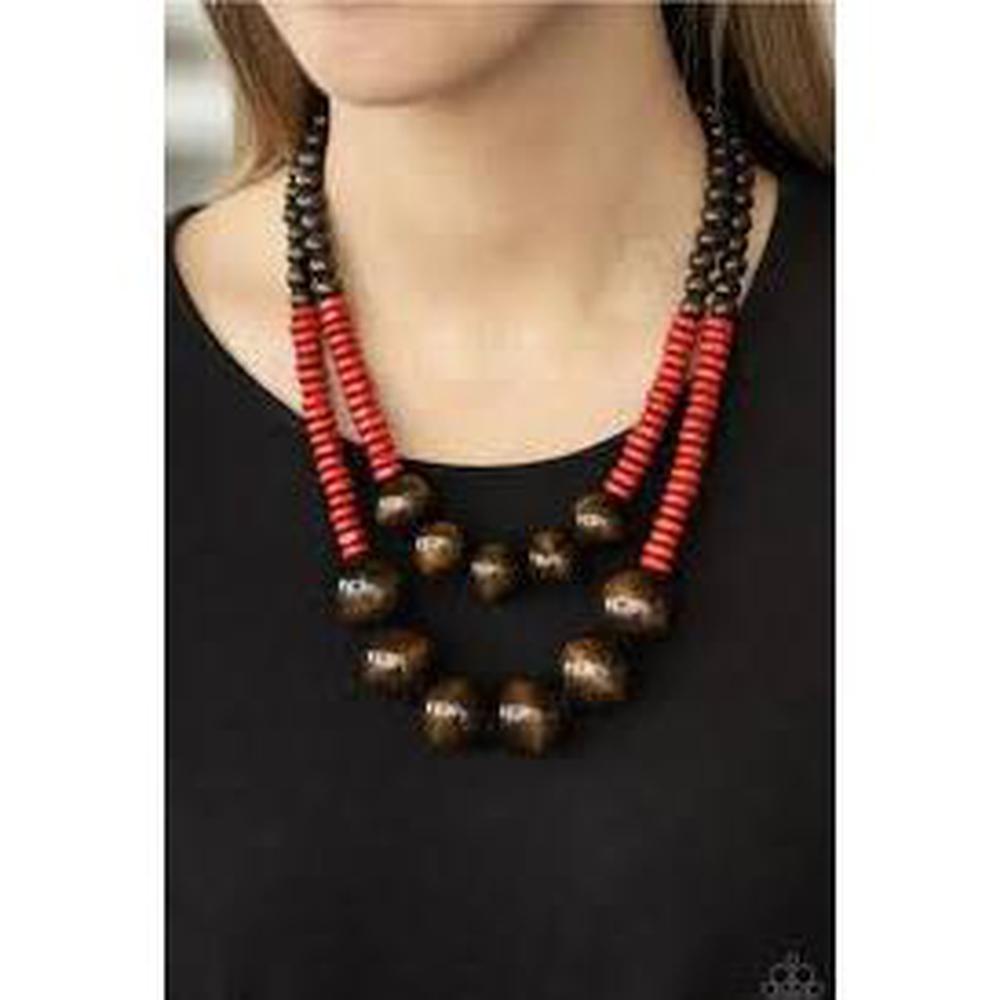 Cancun Castaway Red Necklace - Paparazzi - Dare2bdazzlin N Jewelry