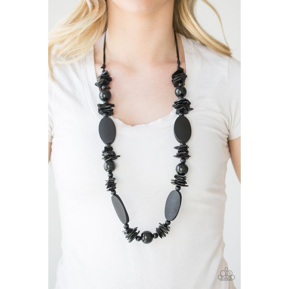 Carefree Cococay - Black Necklace - Paparazzi - Dare2bdazzlin N Jewelry