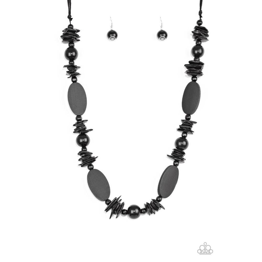 Carefree Cococay - Black Necklace - Paparazzi - Dare2bdazzlin N Jewelry