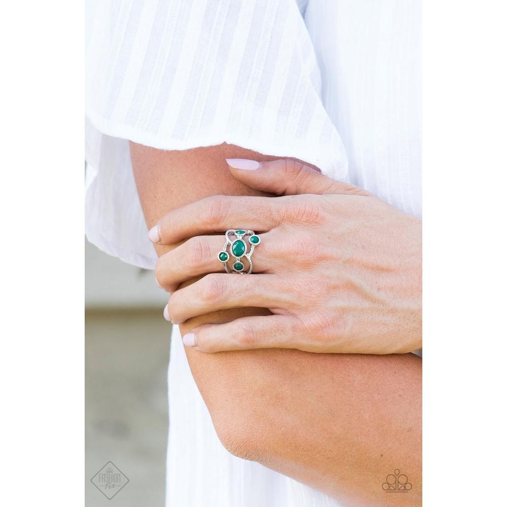 Carnival Catwalk Green Ring - Paparazzi - Dare2bdazzlin N Jewelry