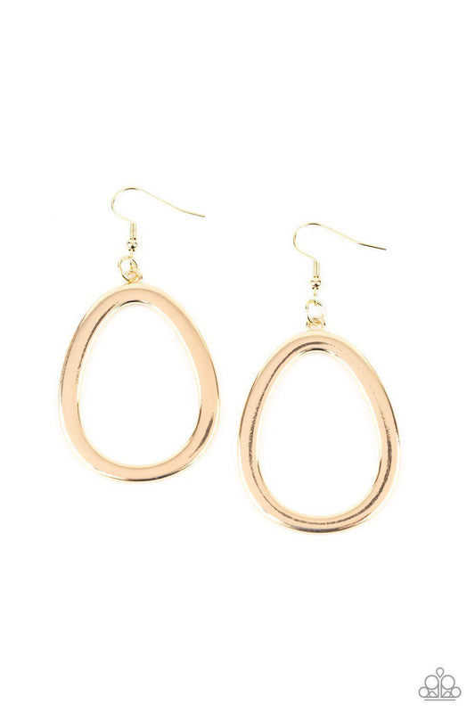 Casual Curves - Gold Earring - Paparazzi - Dare2bdazzlin N Jewelry