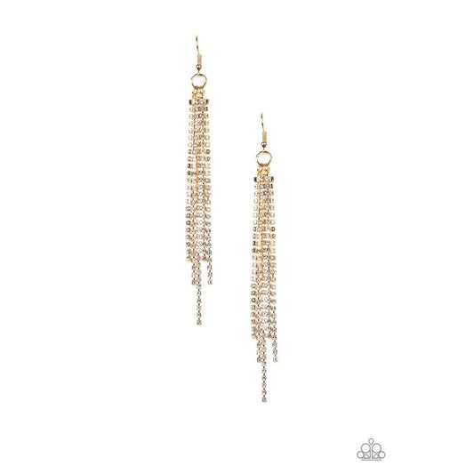 Center Stage Status Gold Earrings - Paparazzi - Dare2bdazzlin N Jewelry